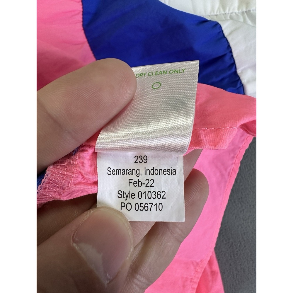 Lilly Pulitzer Top Size 10 White Pink Emie Ruffle Resort Beach Coconut Babydoll - Picture 11 of 11